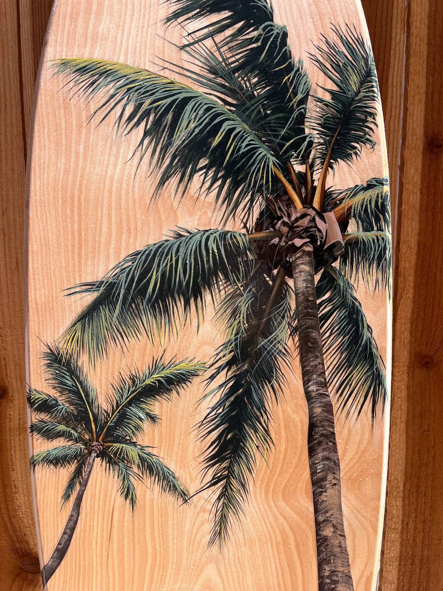 Palm Tree Surfboard Original Painting