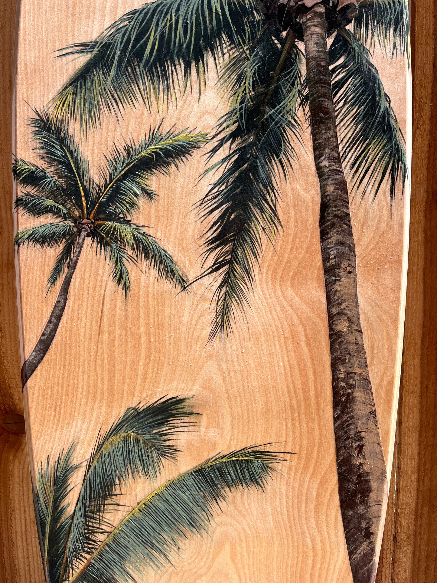 Palm Tree Surfboard Original Painting