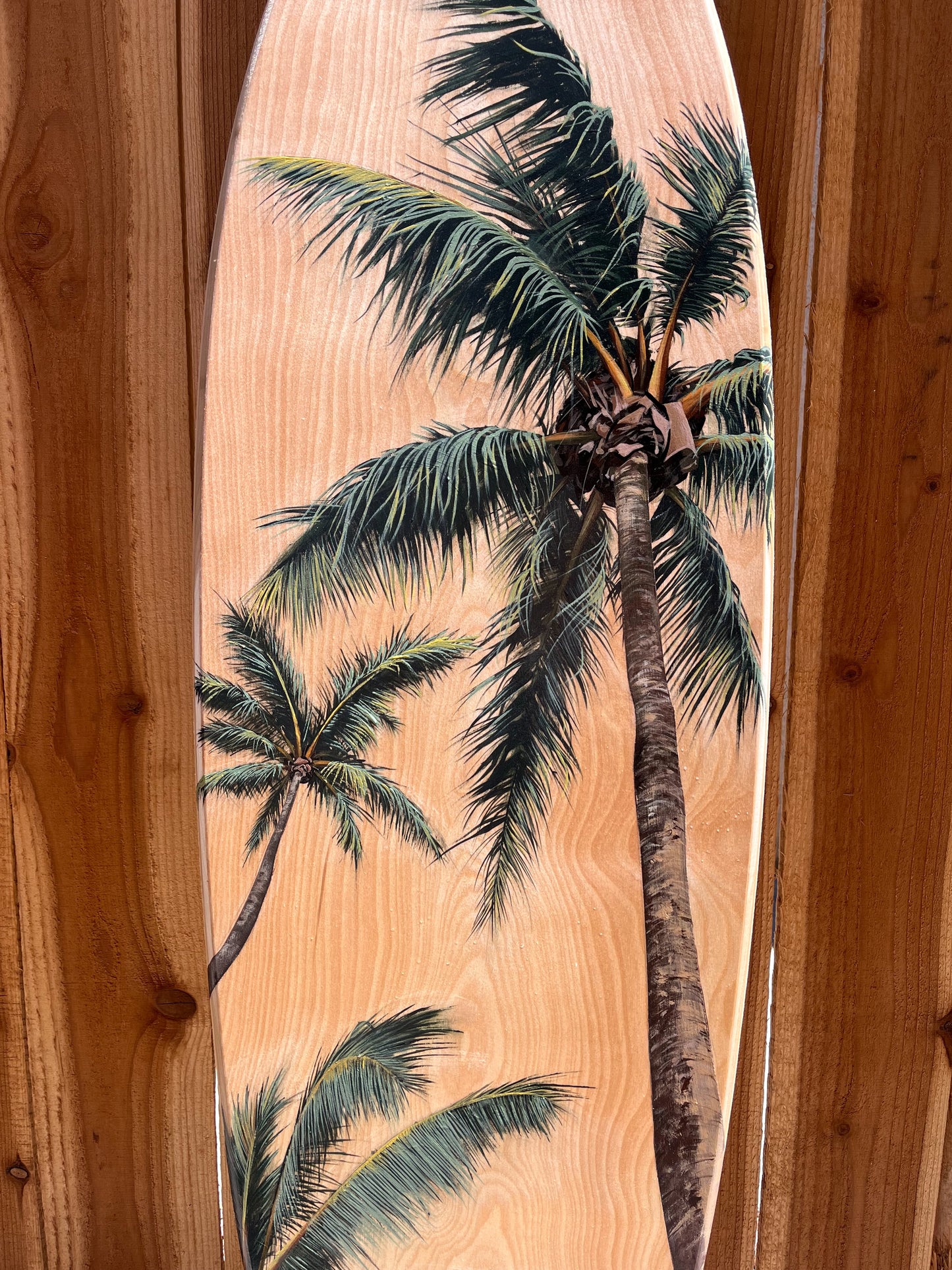 Palm Tree Surfboard Original Painting