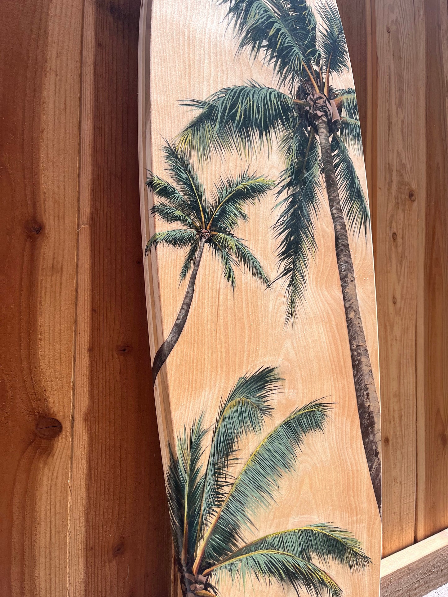 Palm Tree Surfboard Original Painting