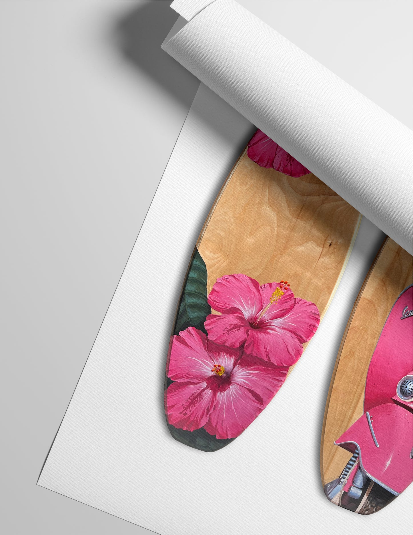 Pink Surfboard Set Print
