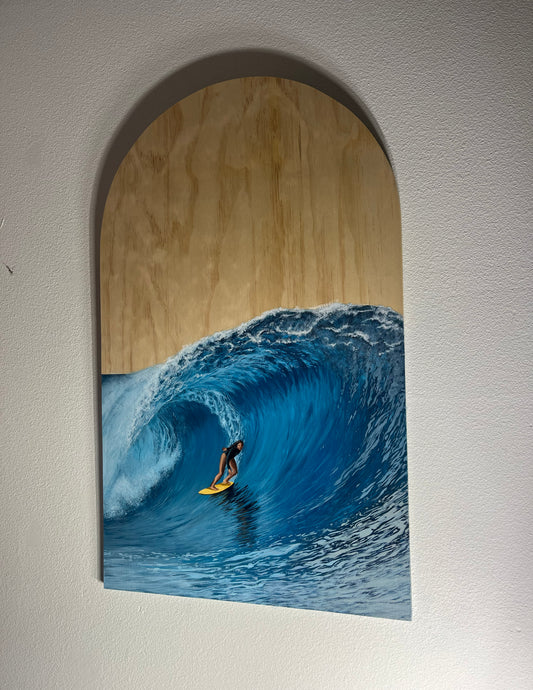 "WAVE RIDER" ORIGINAL WOOD PAINTING