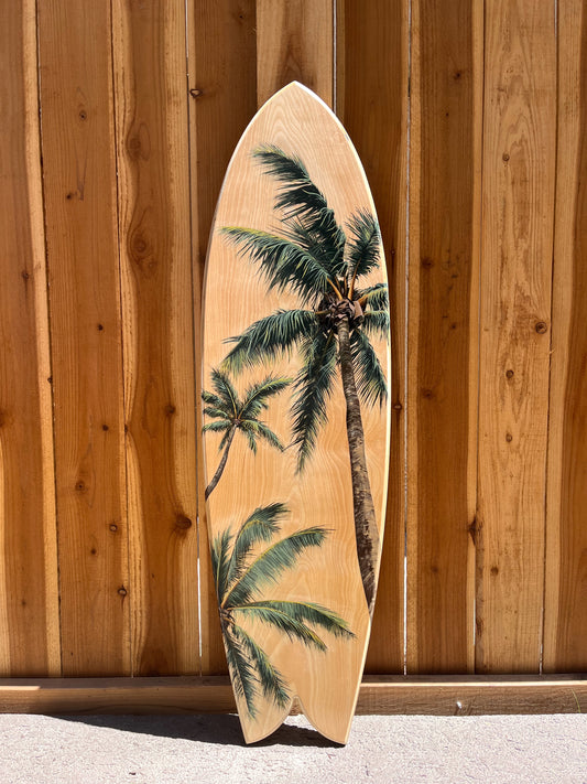 Palm Tree Surfboard Original Painting