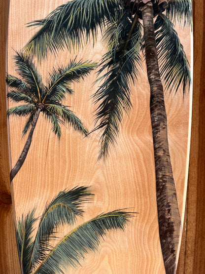 Palm Tree Surfboard Original Painting