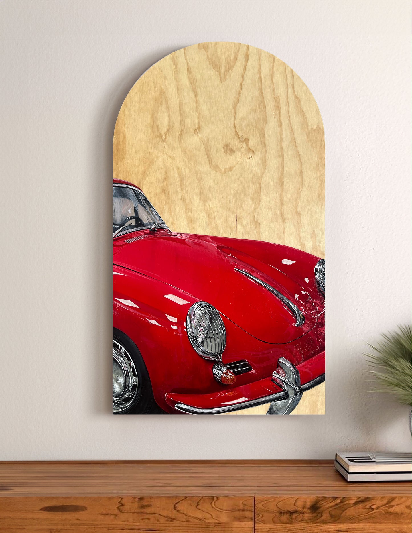 "GRANDPA'S CAR" ORIGINAL WOOD PAINTING