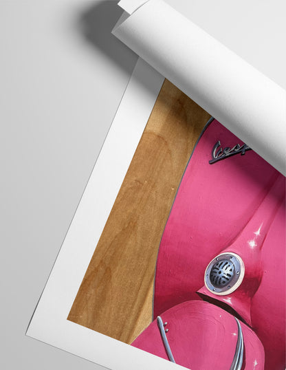 "Hibiscus + Vespa" Print